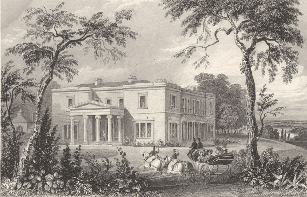 ESSEX. Stisted Hall, Braintree. Horse & Carriage. (Bartlett/Wright) 1834 print